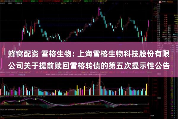 蜂窝配资 雪榕生物: 上海雪榕生物科技股份有限公司关于提前赎回雪榕转债的第五次提示性公告